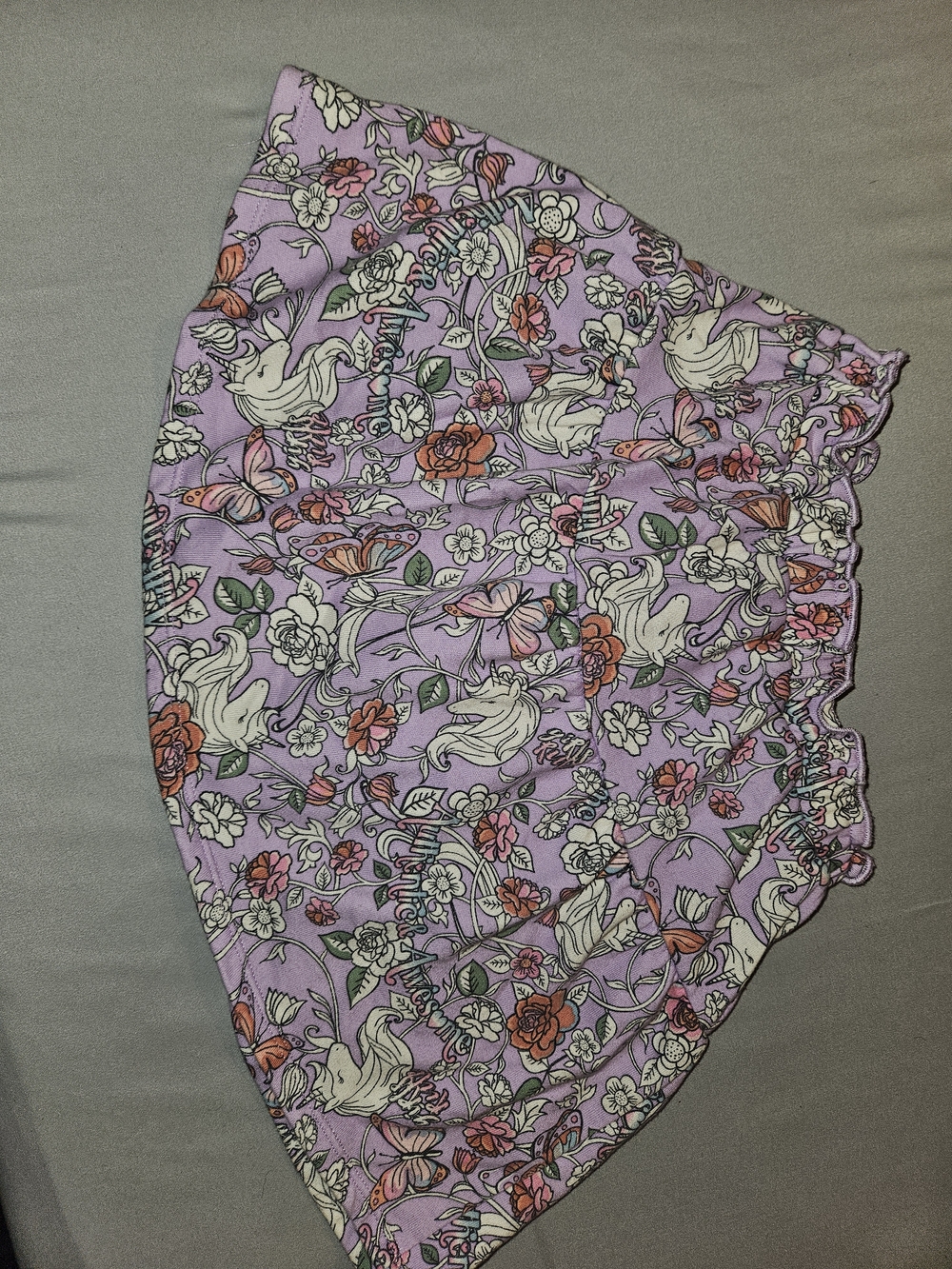 With Unicorn Lavender Floral Print Skirt